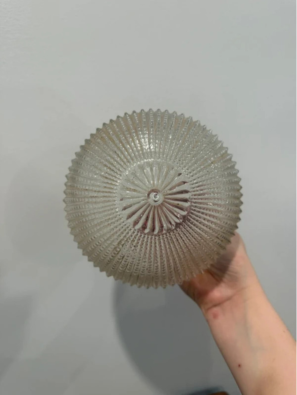 Vintage Ribbed Clear Glass Globe Light Shade